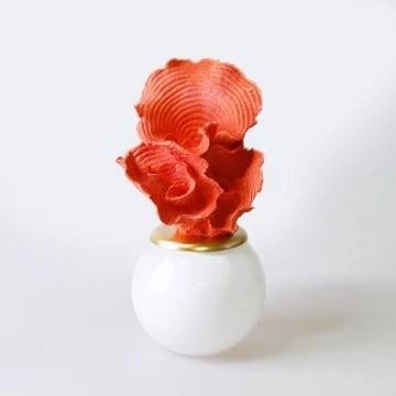 SELİM DEKOR NEBULA CAM KÜP BEYAZ-TURUNCU ürün görseli