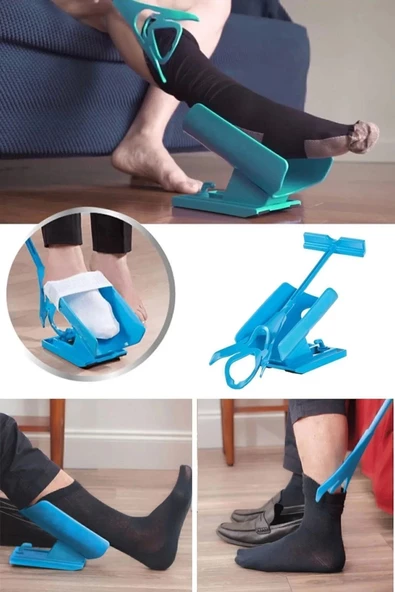 Hamile Yaşlı Kilolu Eğilemeyen Hareket Kısıtlılar İçin Pratik Yardımcı Çorap Giyme Çıkarma Aparatı - 3