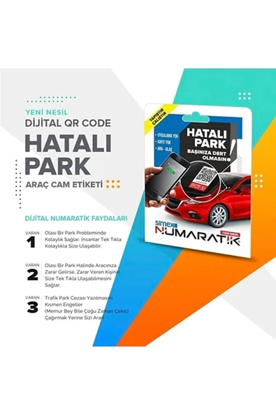 5 Adet Numaratik Qr Okuyucu Hatalı Park Cam Etiketi Sticker Numaranız Görünmez - 5