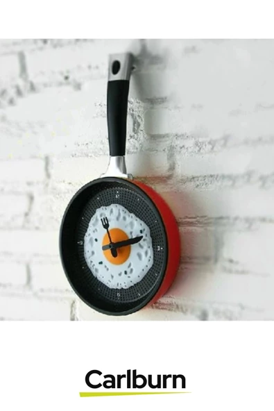 Özel Tasarım Pilli Kutulu Duvar Dekoratif Hediyelik Yumurta Tavası Mutfak Saati - 4