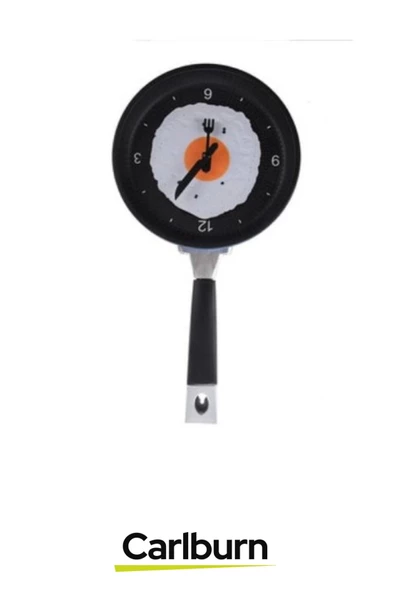 Özel Tasarım Pilli Kutulu Duvar Dekoratif Hediyelik Yumurta Tavası Mutfak Saati - 3