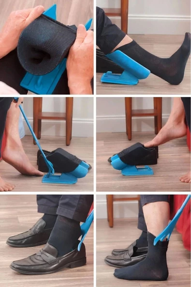 Hamile Yaşlı Kilolu Eğilemeyen Hareket Kısıtlılar İçin Pratik Yardımcı Çorap Giyme Çıkarma Aparatı - 2