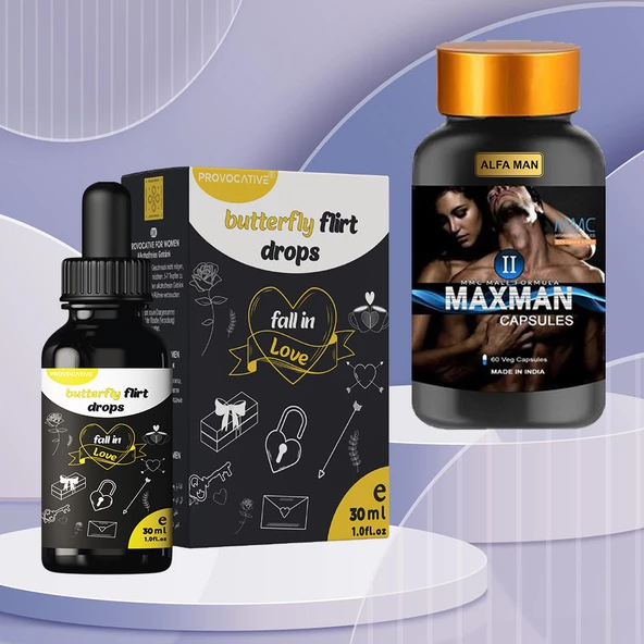 Provocative Butter Fly For Women Damla 30 ml Ve MaxMan II Bitkisel 60 Kapsül