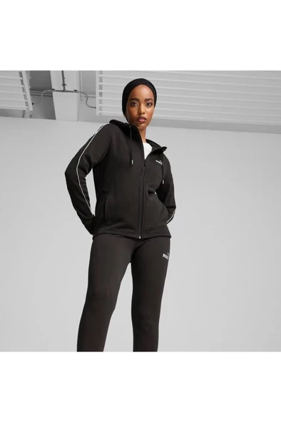 Puma Metallic Tracksuit FL 683046 01 Kadın Eşofman Takımı Siyah XS-XL