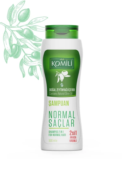 Komili Normal Saçlar İçin 2'si 1 Arada Kremli Vegan Temel Bakım Şampuanı - 500 ML - 2