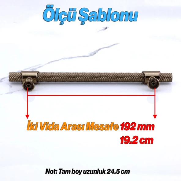 Arsin Bronz Metal Kulp 192 mm - 19.2 cm Mobilya Çekmece Mutfak Dolabı Dolap Kulpları Kulpu Kulpları - 2