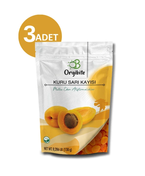 Orgibite Kuru Sarı Kayısı 130 gr 3'lü Set