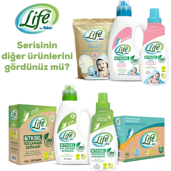 Life By Fakir Bitkisel Bebek Çamaşır Yumuşatıcısı 1500 ml x 2 Adet - 7