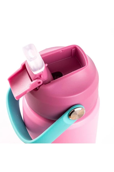 Tantitoni TUTAMAÇLI PEMBE PASLANMAZ ÇELİK PİPETLİ TERMOS 350ML - 2