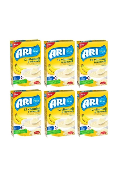 Arı Mama Sütlü Muzlu Pirinç Unu 250 Gr 6'lı Set