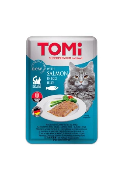 Tomi Somonlu Ve Yumurtalı Tahılsız Pouch Kedi Konservesi 100gr