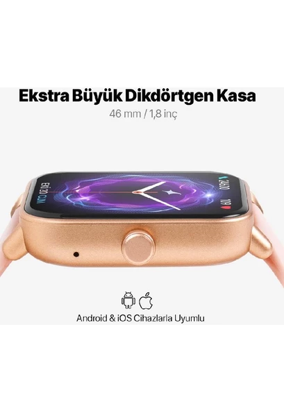 TTEC 2SW01RA TEMPUS 46 MM TFT EKRANLI DİKDÖRTGEN KASA AKILLI SAAT - 3