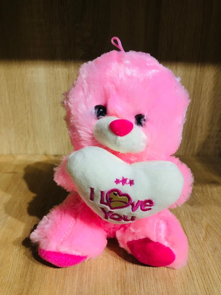 Peluş Ayı Seni Seviyorum Yazılı I Love You Pembe - 1