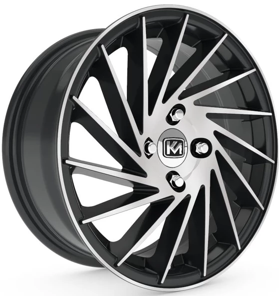 R1 Wheels 15 inç 4*100 ET34 Parlak Siyah Jant Takımı (J-3019)