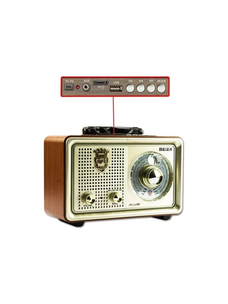Knstar M-110BT Usb-Sd-Fm-Bluetooth Destekli Nostaljik Radyo