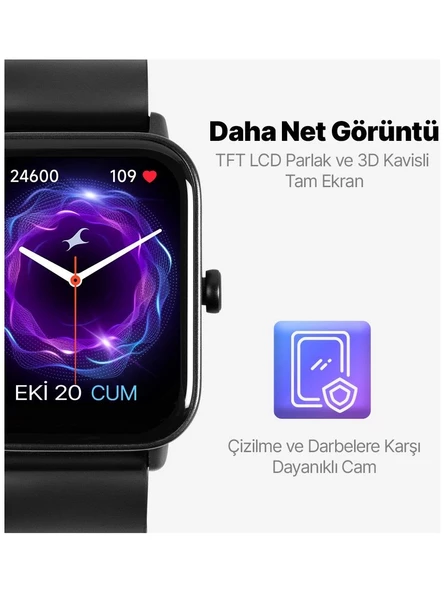 TTEC 2SW01S TEMPUS 46 MM TFT EKRANLI DİKDÖRTGEN KASA AKILLI SAAT - 2