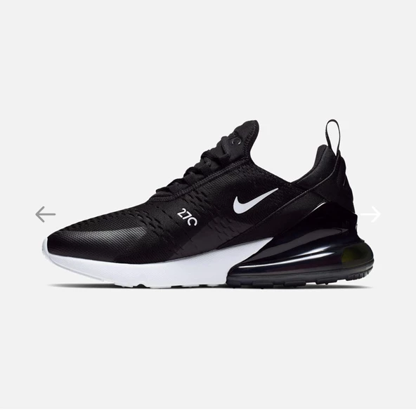 Nike Air Max 270 Siyah beyaz Erkek Spor ayakkabı - 5