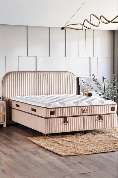 Line Visco Yatak 160x200 cm Çift Kişilik 28 cm Visco Süngerli Yaylı Lüks Yatak Orta Sert Koyu Gri - 2