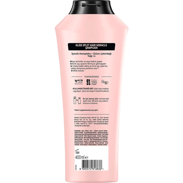 Schwarzkopf Gliss Split Hair Miracle Kırık Uçları Mühürleyen Şampuan 400 Ml - 3
