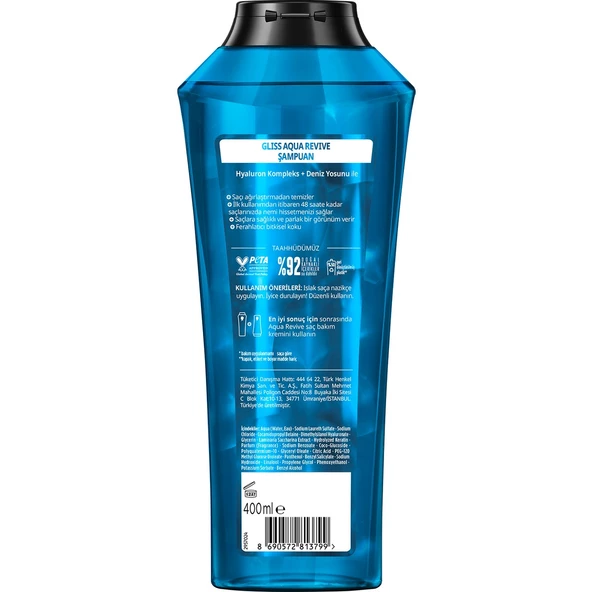 Schwarzkopf Gliss Aqua Revive Nemlendirici Şampuan 400 Ml - 3