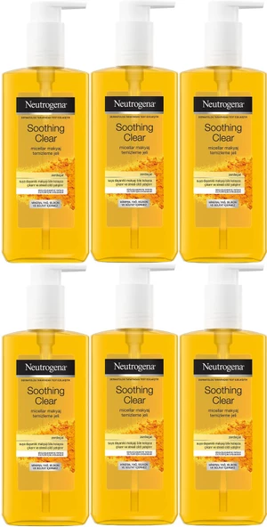 Neutrogena Soothing Clear Micellar Yüz Temizleme Jeli 200ML (6 Lı Set)