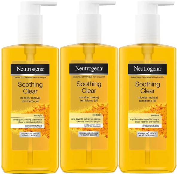 Neutrogena Soothing Clear Micellar Yüz Temizleme Jeli 200ML (3 Lü Set)