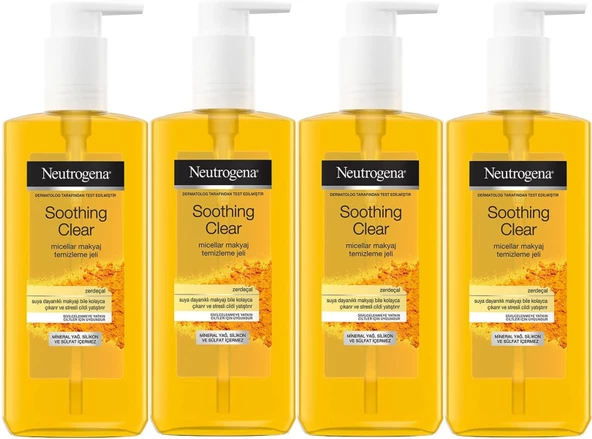 Neutrogena Soothing Clear Micellar Yüz Temizleme Jeli 200ML (4 Lü Set)