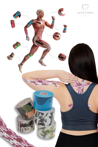 Kinezyo Sporcu Bandı Ağrı Bandı Açık Mavi 5 M X 5 Cm KT-016 - 2
