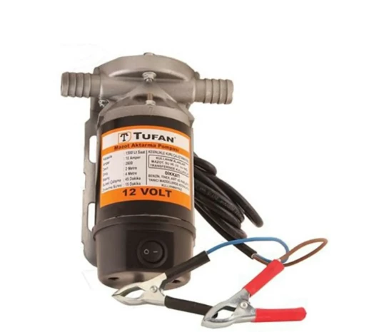 Tufan 12V Sıvı Mazot Aktarma Pompası Dıştan Çekme 3/4