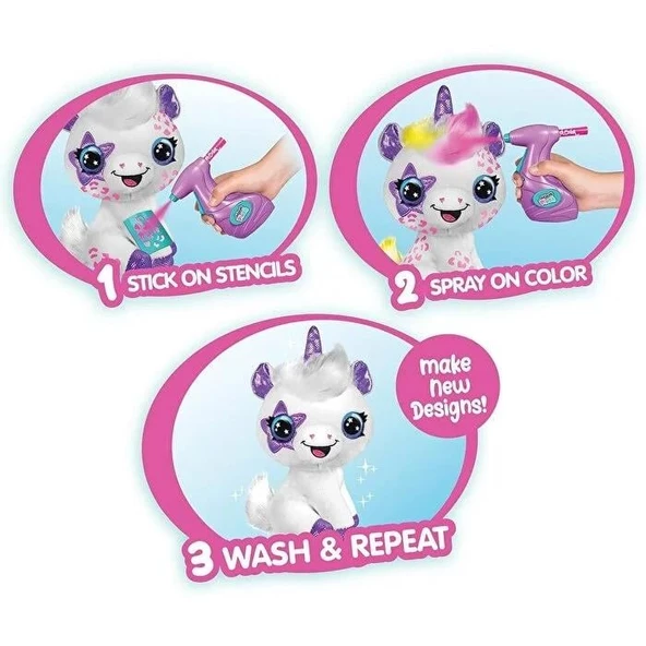 Mega Style Airbrush Plush Peluş Unicorn - Resim 2