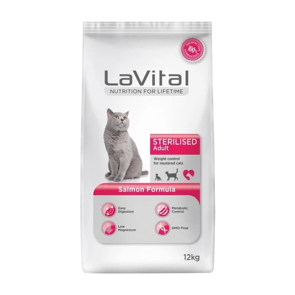 La Vital Sterilised Somonlu Kısırlaştırılmılmış Yetişkin Kedi Maması 12 kg