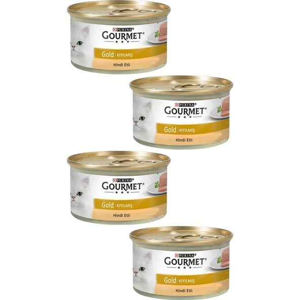 4 Adet Gourmet Gold Kıyılmış Hindili Yaş Kedi Maması 85 gr