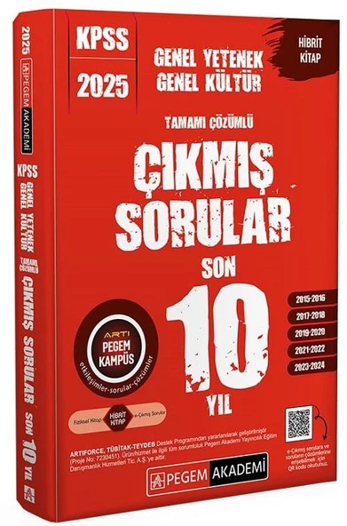 Pegem 2025 KPSS Genel Yetenek Genel Kültür Çıkmış Sorular Son 10 Yıl Çözümlü Pegem Akademi Yayınlar
