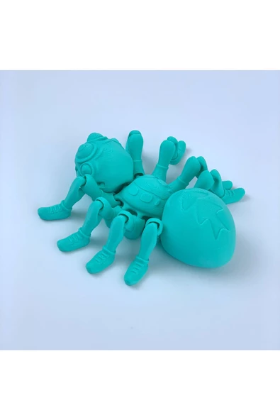 3D Hareketli Sevimli Örümcek Figürlü Oyuncak - Turkuaz - 4