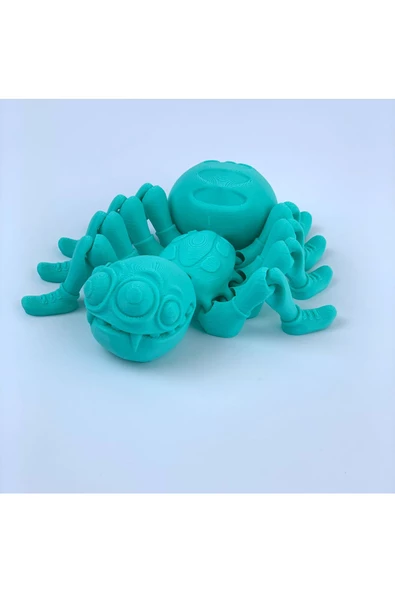 3D Hareketli Sevimli Örümcek Figürlü Oyuncak - Turkuaz - 2
