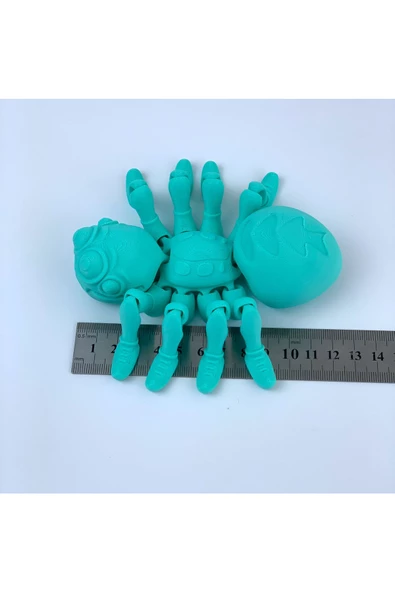 3D Hareketli Sevimli Örümcek Figürlü Oyuncak - Turkuaz - 7