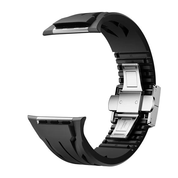 Apple Watch 10 46mm KRD-127 Metal Tokalı Silikon Kordon - 11