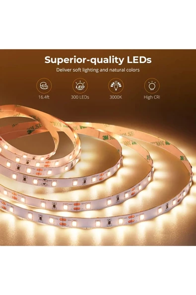 Yatak Odası Yatak Başlığı İçin 5 METRE BEYAZ  ŞERİT LED AÇ KAPA ANAHTARLI - 3