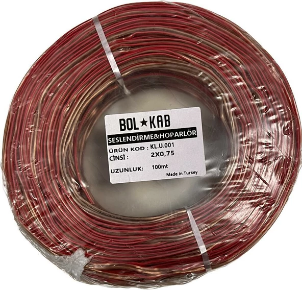 BOLKAB 2X0.75 CCA BEYAZ KODLU KORDON KABLO 1 MT FİYATIDIR