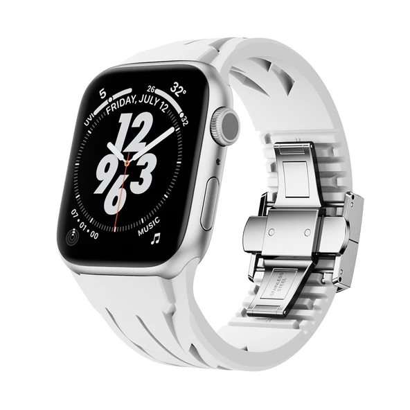 Apple Watch 10 46mm KRD-127 Metal Tokalı Silikon Kordon - 2