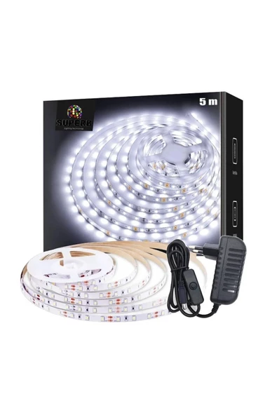 Yatak Odası Yatak Başlığı İçin 5 METRE BEYAZ  ŞERİT LED AÇ KAPA ANAHTARLI - 2