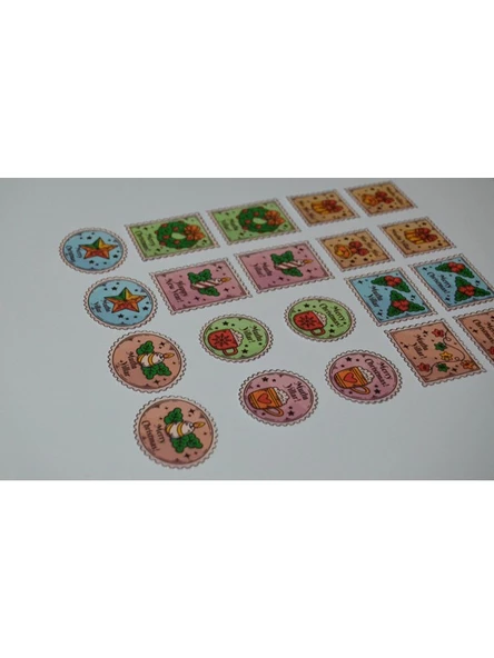 *özel Kesim* Yılbaşı-Merry Christmas- Stamp Sticker Set -20ADET-