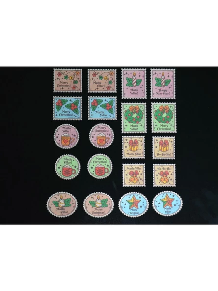 *özel Kesim* Yılbaşı-Merry Christmas- Stamp Sticker Set -20ADET- - 3