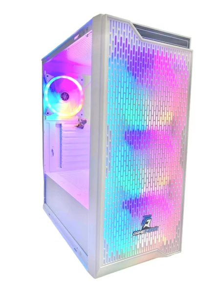 Gameforce Rainy Beyaz 4x120mm Rainbow Fan E-ATX Oyuncu Bilgisayar Kasası