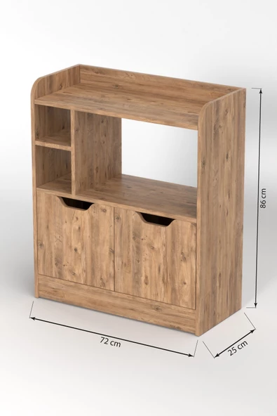 MUTFAK DOLABI ÇOK AMAÇLI FIRIN DOLABI 2 KAPAKLI RAFLI KAHVE KÖŞESİ ATLANTİK ÇAM ürün görseli