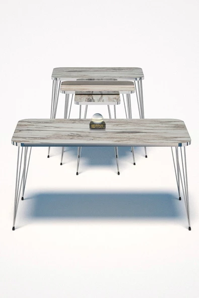 Zigon Sehpa Kr Ve Orta Sehpa Kr Set Gümüş Efes Tel - Resim 4