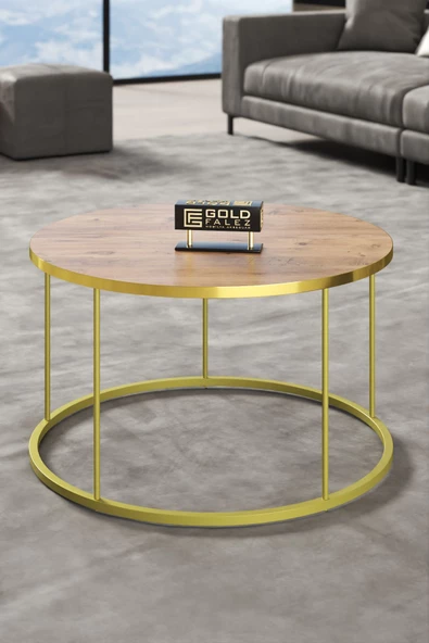 ORTA SEHPA VE ZİGON SEHPA TERRA SET GOLD CEVİZ - Resim 5