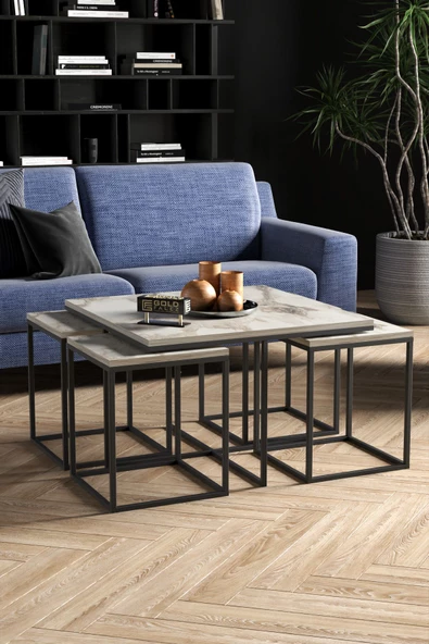 Orta Sehpa Ve Zigon Sehpa 5'li Lüx Set EFES - Resim 4