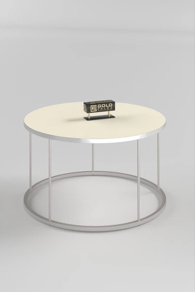 ORTA SEHPA VE ZİGON SEHPA TERRA SET GÜMÜŞ KREM - Resim 3