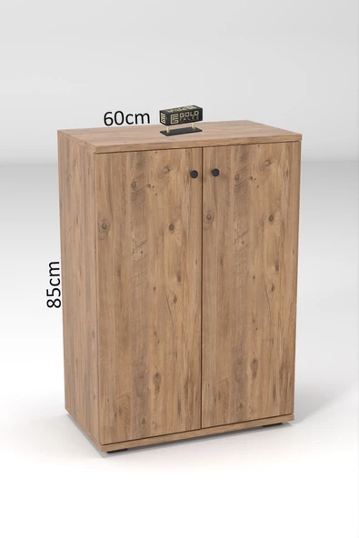 Ayakkabılık Çok Amaçlı Ayakkabı Dolabı 5 Raflı 2 Kapaklı Ceviz - 4